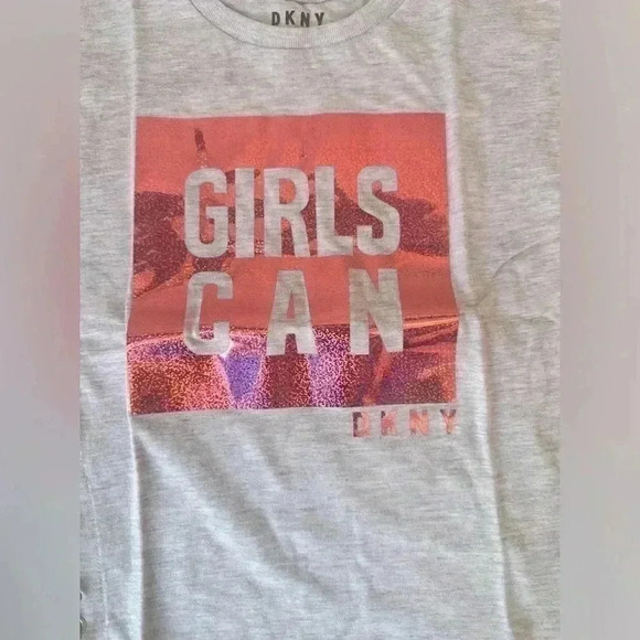 DKNY Girls' Fashion Long Sleeve T-Shirt  Gray Pink Sparking size 5t and Size 6x - Picture 5 of 12